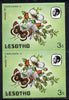 Lesotho 1984 Butterflies Orange Tip 3s in unmounted mint imperf pair