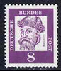 Germany - West 1961 Johannes Guttenberg 8pf (inventor of printing) on ordinary paper (from famous Germans def set) unmounted mint SG 1263A*