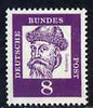 Germany - West 1961 Johannes Guttenberg 8pf (inventor of printing) on fluorescent paper (from famous Germans def set) unmounted mint SG 1263B