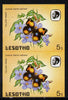 Lesotho 1984 Butterflies Yellow Pansy 5s in unmounted mint imperf pair