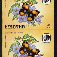 Lesotho 1984 Butterflies Yellow Pansy 5s in unmounted mint imperf pair