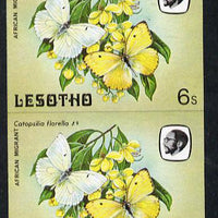 Lesotho 1984 Butterflies African Migrant 6s in unmounted mint imperf pair