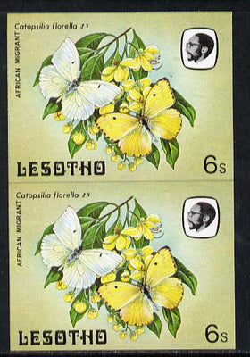 Lesotho 1984 Butterflies African Migrant 6s in unmounted mint imperf pair