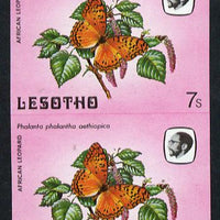 Lesotho 1984 Butterflies African Leopard 7s in unmounted mint imperf pair