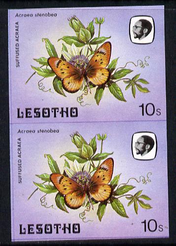 Lesotho 1984 Butterflies Suffused Acraea 10s in unmounted mint imperf pair