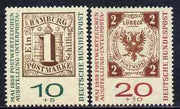 Germany - West 1959 Stamp Exhibition & Stamp Centenary set of 2 unmounted mint SG 1227 & 1229