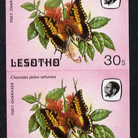 Lesotho 1984 Butterflies Foxy Charaxes 30s in unmounted mint imperf pair