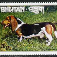 Bhutan 1973 Basset Hound 20ch from Dogs set unmounted mint, Mi 539*