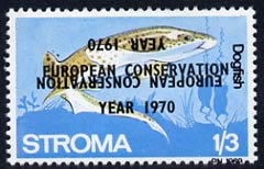 Stroma 1970 Fish 1s3d (Dogfish) perf single with 'European Conservation Year 1970' opt doubled, one inverted unmounted mint*
