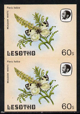 Lesotho 1984 Butterflies Meadow White 60s in unmounted mint imperf pair
