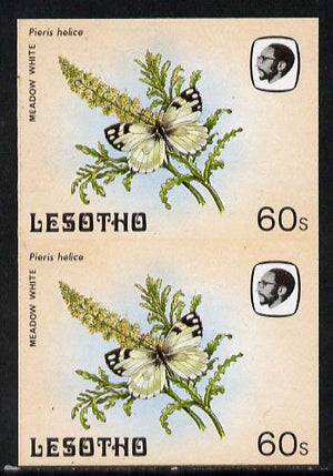 Lesotho 1984 Butterflies Meadow White 60s in unmounted mint imperf pair