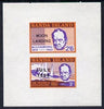 Sanda Island 1969 Churchill imperf m/sheet (3d & 2s6d values) opt'd Moon Landing unmounted mint