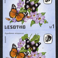 Lesotho 1984 Butterflies Diadem Butterfly 1m in unmounted mint imperf pair