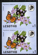 Lesotho 1984 Butterflies Diadem Butterfly 1m in unmounted mint imperf pair