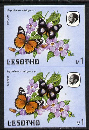 Lesotho 1984 Butterflies Diadem Butterfly 1m in unmounted mint imperf pair