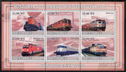 Mozambique 2009 History of Transport - Railways #04 perf sheetlet containing 6 values unmounted mint