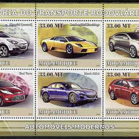 Mozambique 2009 History of Transport - Road Transport #04 perf sheetlet containing 6 values unmounted mint