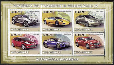 Mozambique 2009 History of Transport - Road Transport #04 perf sheetlet containing 6 values unmounted mint