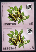 Lesotho 1984 Butterflies Christmas Butterfly 5m (top value) in unmounted mint imperf pair