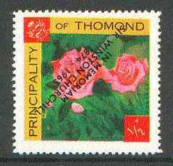 Thomond 1965 Roses 1/2p (Diamond shaped) with 'Sir Winston Churchill - In Memorium' overprint in black with opt inverted* unmounted mint