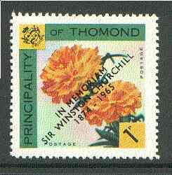 Thomond 1965 Carnation 1d (Diamond-shaped) with 'Sir Winston Churchill - In Memorium' overprint in black unmounted mint*