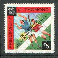 Thomond 1965 Hurling 3d (Diamond-shaped) with 'Sir Winston Churchill - In Memorium' overprint in black unmounted mint*