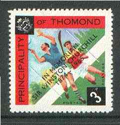 Thomond 1965 Hurling 3d (Diamond-shaped) with 'Sir Winston Churchill - In Memorium' overprint in black unmounted mint*