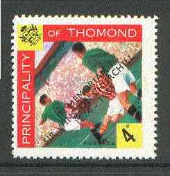 Thomond 1965 Football 4d (Diamond shaped) with 'Sir Winston Churchill - In Memorium' overprint in black unmounted mint*