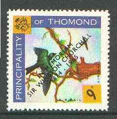 Thomond 1965 Martin 9d (Diamond-shaped) with 'Sir Winston Churchill - In Memorium' overprint in black unmounted mint*