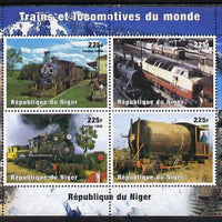 Niger Republic 1998 Trains of the World perf sheetlet containing 4 values unmounted mint. Note this item is privately produced and is offered purely on its thematic appeal