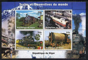 Niger Republic 1998 Trains of the World perf sheetlet containing 4 values unmounted mint. Note this item is privately produced and is offered purely on its thematic appeal