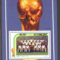 St Vincent 1986 World Cup Football m/sheet,$5.50 (England Team) SG MS 995f