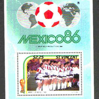 St Vincent 1986 World Cup Football m/sheet,$2.25 (Scotland Team) unmounted mint SG MS 995c