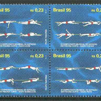 Brazil 1995 Swimming Championships se-tenant block of 4 unmounted mint, SG 2735-38