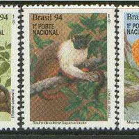 Brazil 1994 Endangered,Mammals (Tamarins) undenominated set of 3 unmounted mint SG 2640-42*
