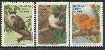 Brazil 1994 Endangered,Mammals (Tamarins) undenominated set of 3 unmounted mint SG 2640-42*