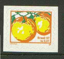 Brazil 1997 Fruits - Oranges 1c self-adhesive unmounted mint, SG 2823*