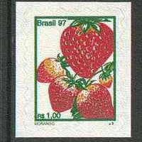 Brazil 1997 Fruits - Strawberries 1r self-adhesive unmounted mint, SG 2833*