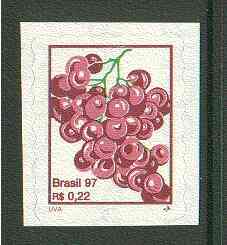 Brazil 1997 Fruits - Grapes 22c self-adhesive unmounted mint, SG 2829*