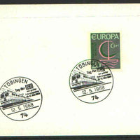 Germany - West 1968 unaddressed card with fine strike of Tübingen (74) illustrated Railway cancel