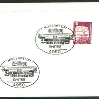 Germany - West 1982 unaddressed card with fine strike of Minden,westf 1 (4850) illustrated Railway cancel