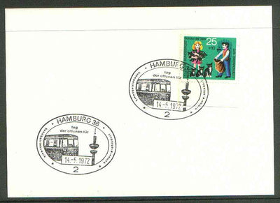 Germany - West 1972 unaddressed card with fine strike of Hamburg 36 (2) illustrated Railway cancel