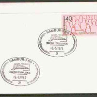 Germany - West 1974 unaddressed card with fine strike of Hamburg 50 (2) illustrated Railway cancel