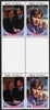 Tuvalu - Nui 1986 Royal Wedding (Andrew & Fergie) 60c perf inter-paneau gutter block of 4 (2 se-tenant pairs) overprinted SPECIMEN in silver (Italic caps 26.5 x 3 mm) with overprint inverted on one pair unmounted mint from Printer's uncut proof sheet