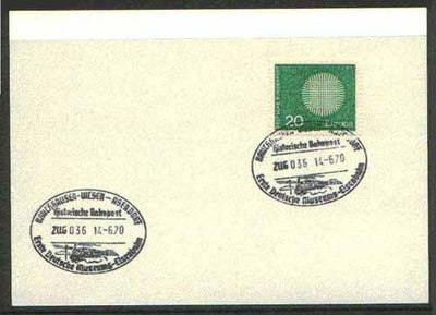 Germany - West 1970 unaddressed card with fine strike of Bruchhausen Uicsen Asendorf illustrated Railway cancel