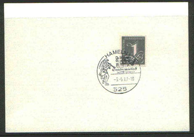 Germany - West 1967 unaddressed card with fine strike of Hamelin 1 illustrated 'Pied Piper' cancel