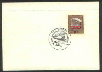Germany - West 1969 unaddressed card with fine strike of Stuttgart 50 (7) illustrated Railway cancel