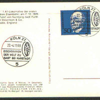 Germany - West 1968 unaddressed card with fine strike of Köln 27 (5) illustrated Railway cancel (Flanged wheel)