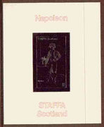 Staffa 19?? Napoleon standing £1 value m/sheet embossed in silver on card (imperf)