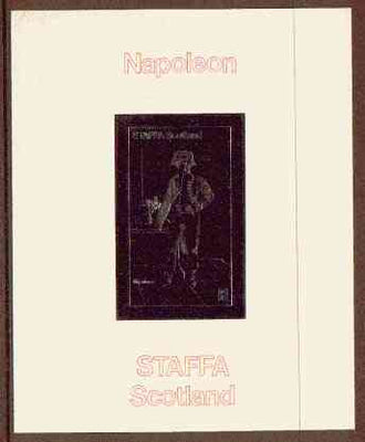 Staffa 19?? Napoleon standing £1 value m/sheet embossed in silver on card (imperf)